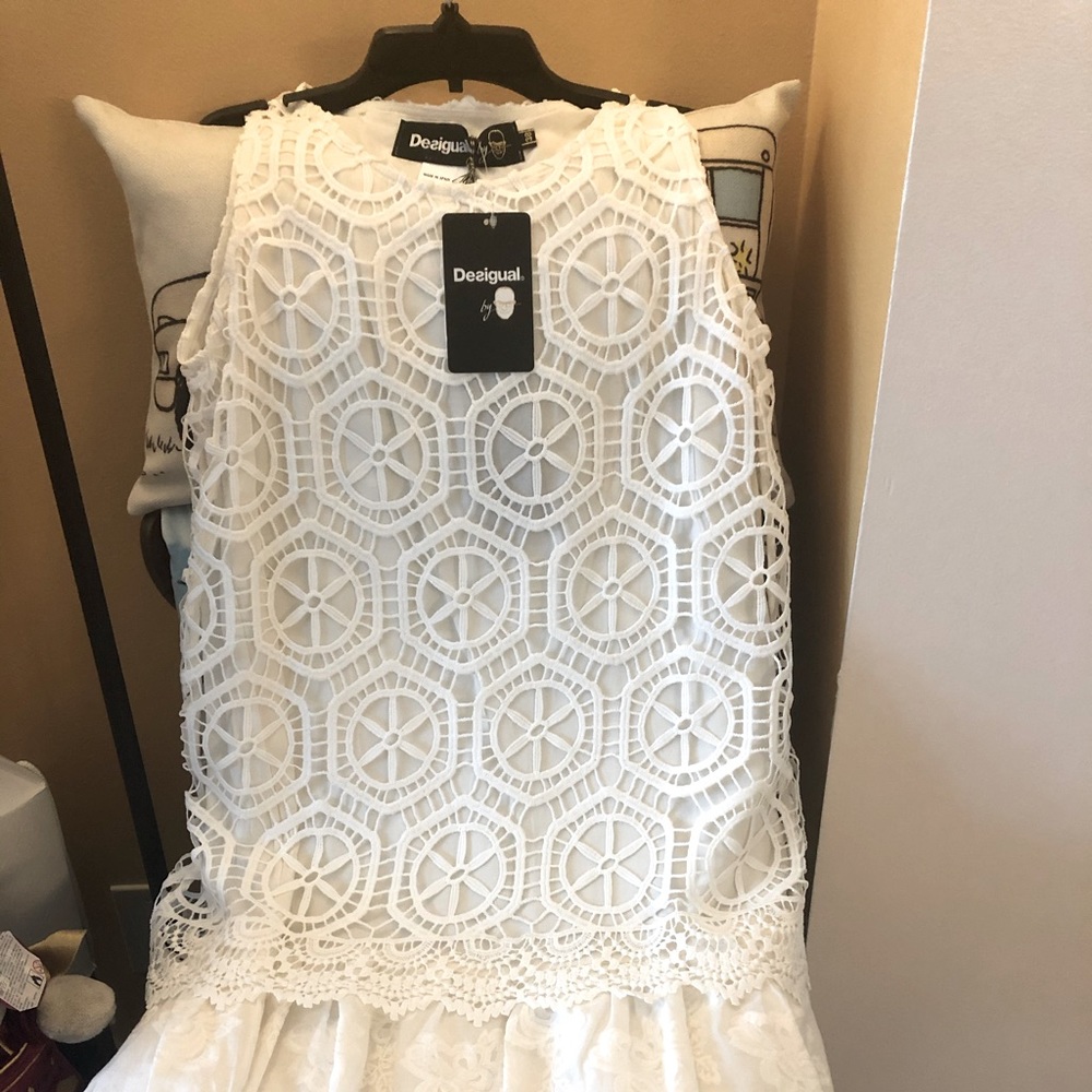 Brand new Desigual white unique summer dress